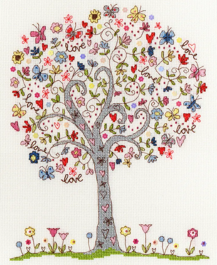 XKA2 Набор для вышивания крестом Love Tree "Дерево любви" Bothy Threads. Каталог товарів. Набори