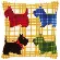 PN-0150016 Набор для вышивания крестом (подушка) Vervaco Colourful doggies with bow "Красочные Скотти". Каталог товарів. Набори