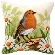 PN-0008480 Набор для вышивания крестом (подушка) Vervaco Spring Robin "Весенний Робин". Catalog. Kits