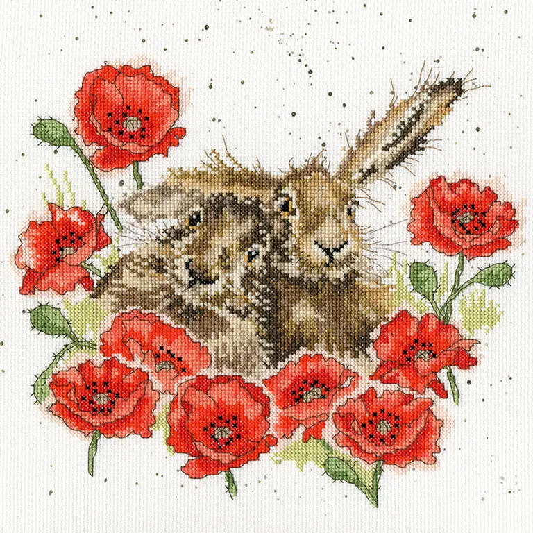 XHD61 Набор для вышивания крестом Love Is In The Hare Влюблённые зайцы Bothy Threads. Каталог товарів. Набори