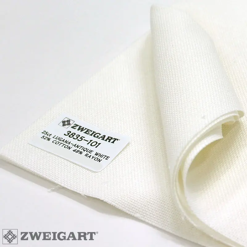 3835/101 Lugana-Aida 25 (ширина 140см) молочный. Каталог товарів. Вишивання/Шиття. Тканини