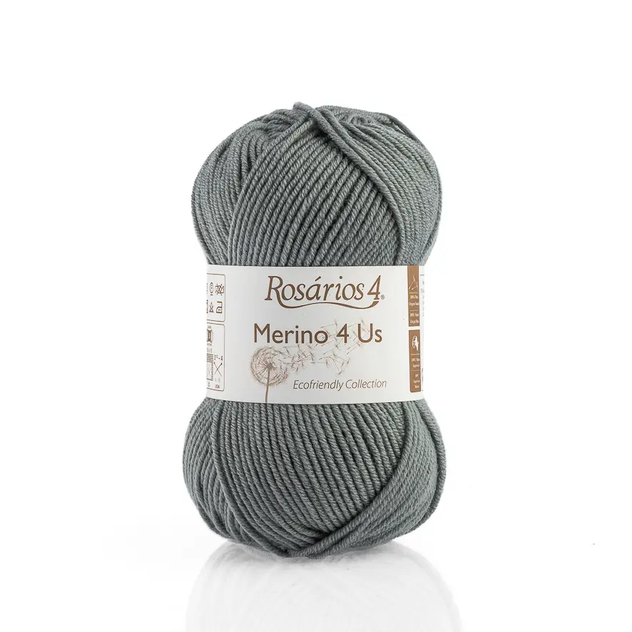 04 Merino 4 Us пряжа (100%% мериносова вовна - без мулесингу), колір Сірий 50 г моток ROSARIOS. Каталог товарів. Вязання. Пряжа ROSARIOS
