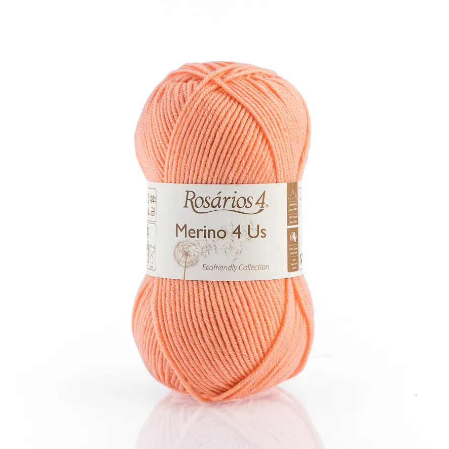 35 Merino 4 Us пряжа (100%% мериносова вовна - без мулесингу), колір Лосось 50 г моток ROSARIOS. Каталог товарів. Вязання. Пряжа ROSARIOS