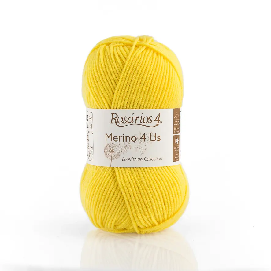 56 Merino 4 Us пряжа (100%% мериносова вовна - без мулесингу), колір Жовтий 50 г моток ROSARIOS. Каталог товарів. Вязання. Пряжа ROSARIOS
