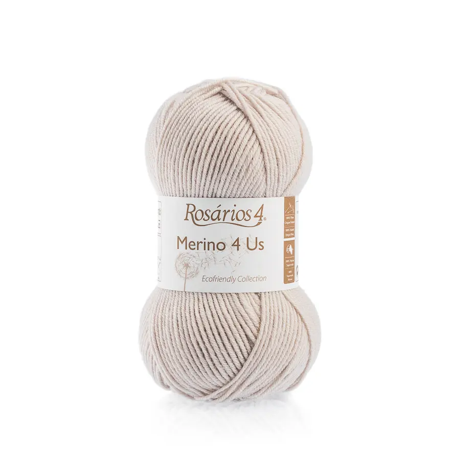 61 Merino 4 Us пряжа (100%% мериносова вовна - без мулесингу), колір Беж 50 г моток ROSARIOS. Каталог товарів. Вязання. Пряжа ROSARIOS