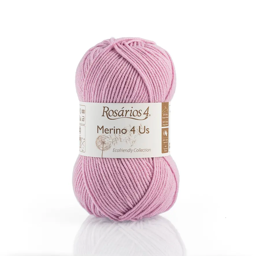 42 Merino 4 Us пряжа (100%% мериносова вовна - без мулесингу), колір Середньо-рож 50 г моток ROSARIOS. Каталог товарів. Вязання. Пряжа ROSARIOS