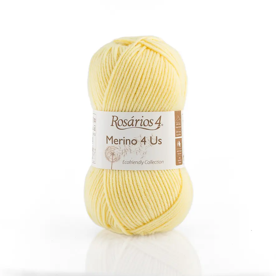 55 Merino 4 Us пряжа (100%% мериносова вовна - без мулесингу), колір Світло-жовти 50 г моток ROSARIOS. Каталог товарів. Вязання. Пряжа ROSARIOS