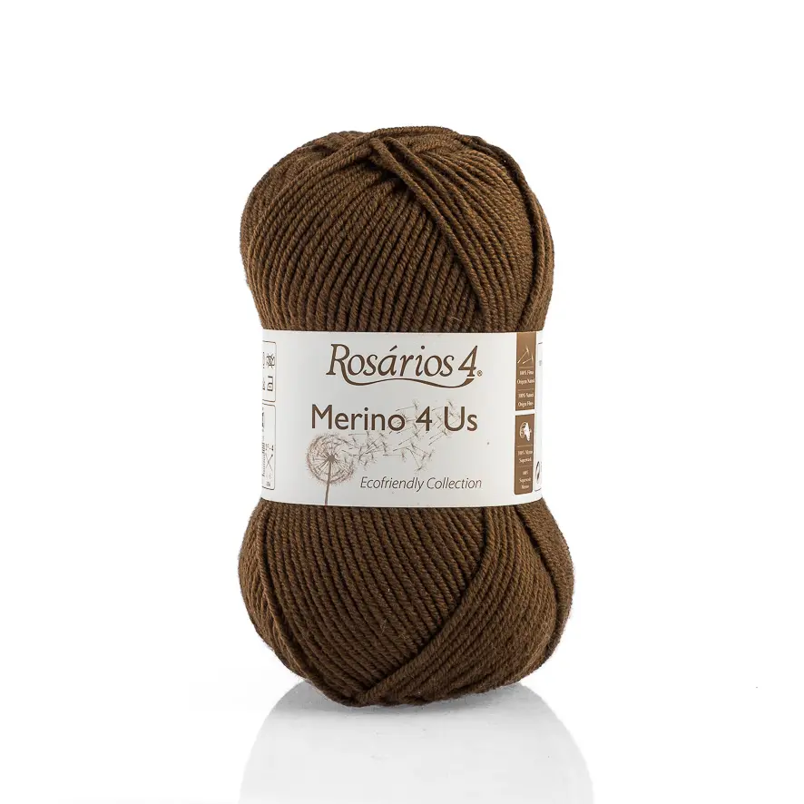 28 Merino 4 Us пряжа (100%% мериносова вовна - без мулесингу), колір Темно-коричн 50 г моток ROSARIOS. Каталог товарів. Вязання. Пряжа ROSARIOS