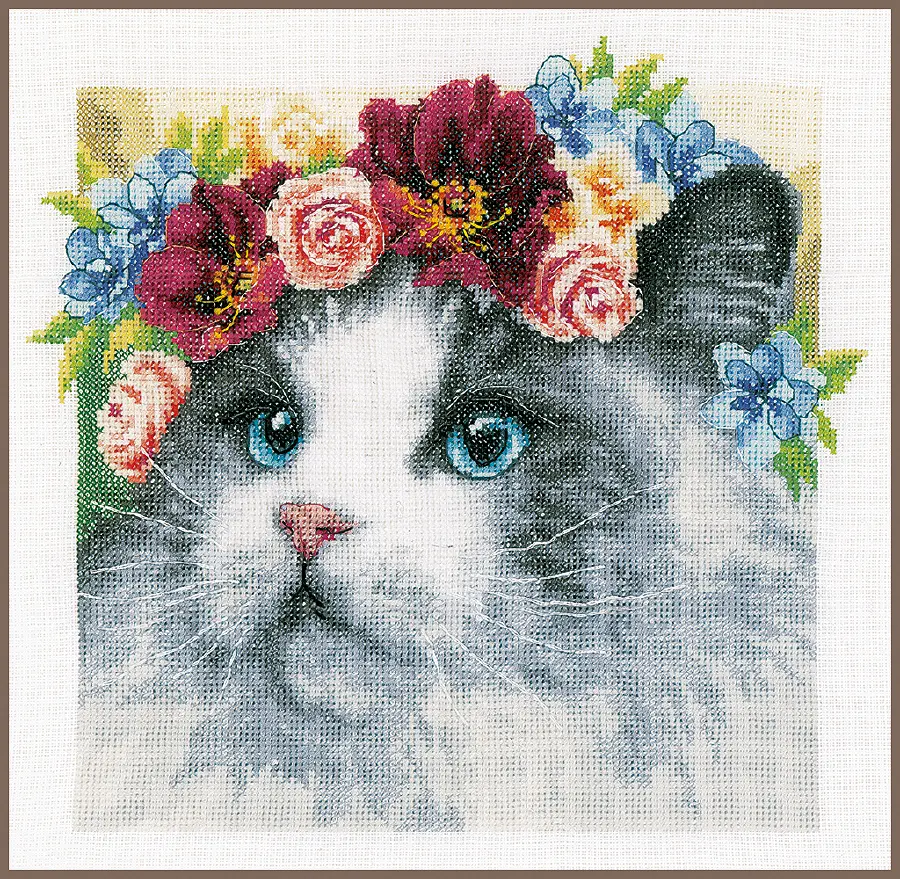 PN-0189340 Набор для вышивки крестом LanArte Flower crown Ragdoll "Цветочная корона Регдолл". Каталог товарів. Набори