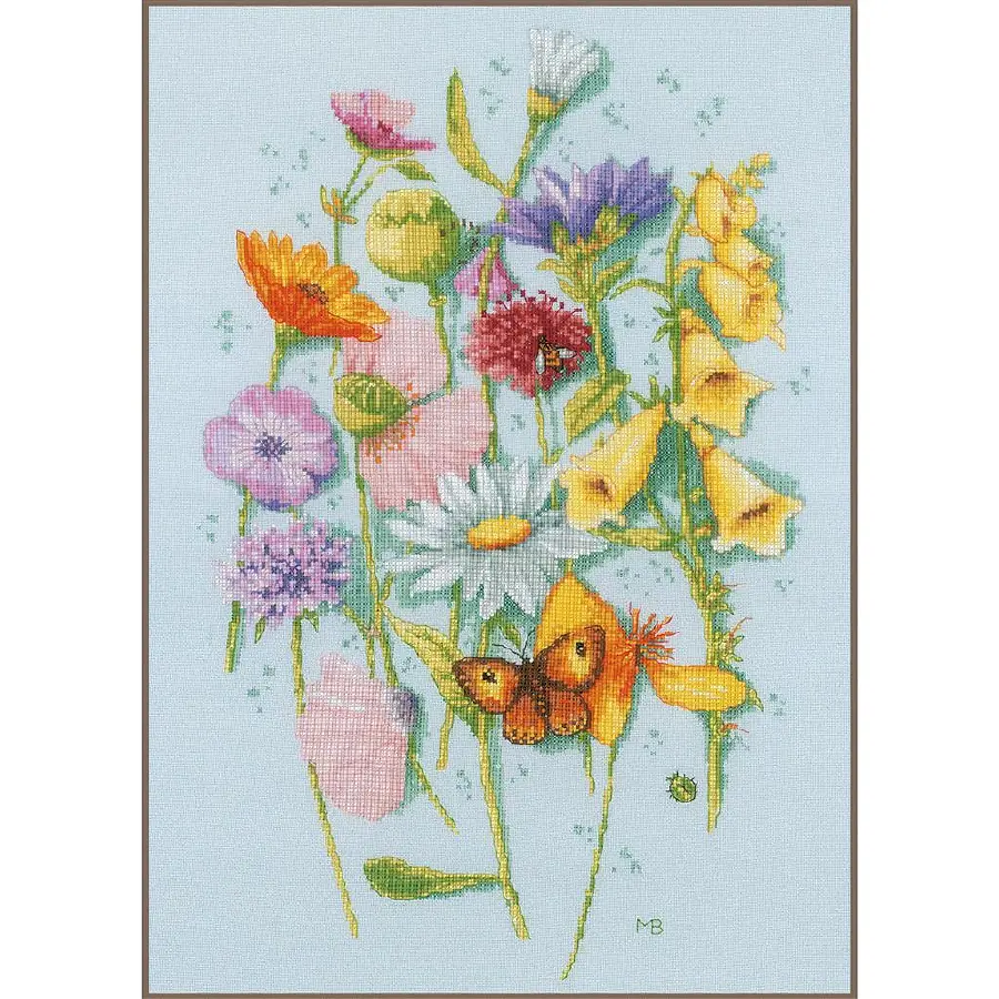 PN-0200466 Набір для вишивання хрестом 34х52см,14аи. LanArte ONE FLOWER OF EACH ПО ОДНІЙ КВІТЦІ. Catalog. Kits