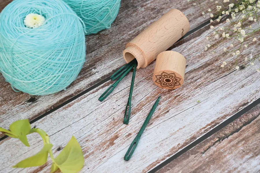 36635 Иглы для штопания (бирюзовые деревянные) Mindful KnitPro. Каталог товарів. Вязання. Аксесуари