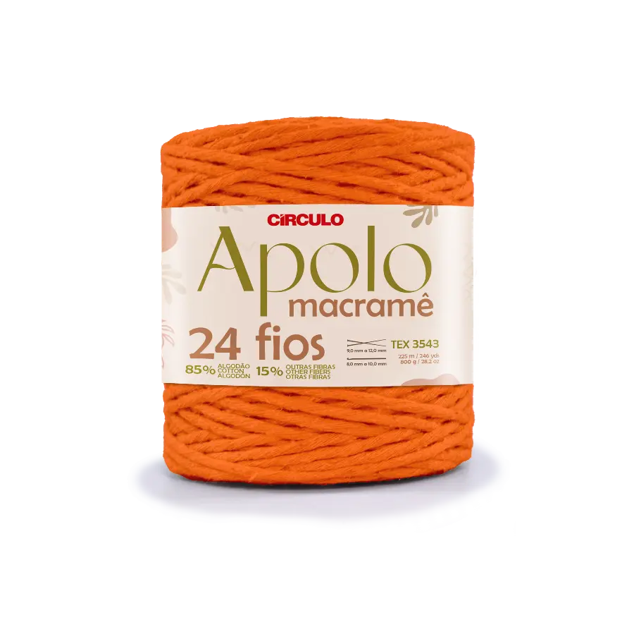 4445 APOLO MACRAME (85%% бавовна, 15%% інші волокна, 800г, 225 м 1 шт). Каталог товарів. Вязання. Пряжа Circulo