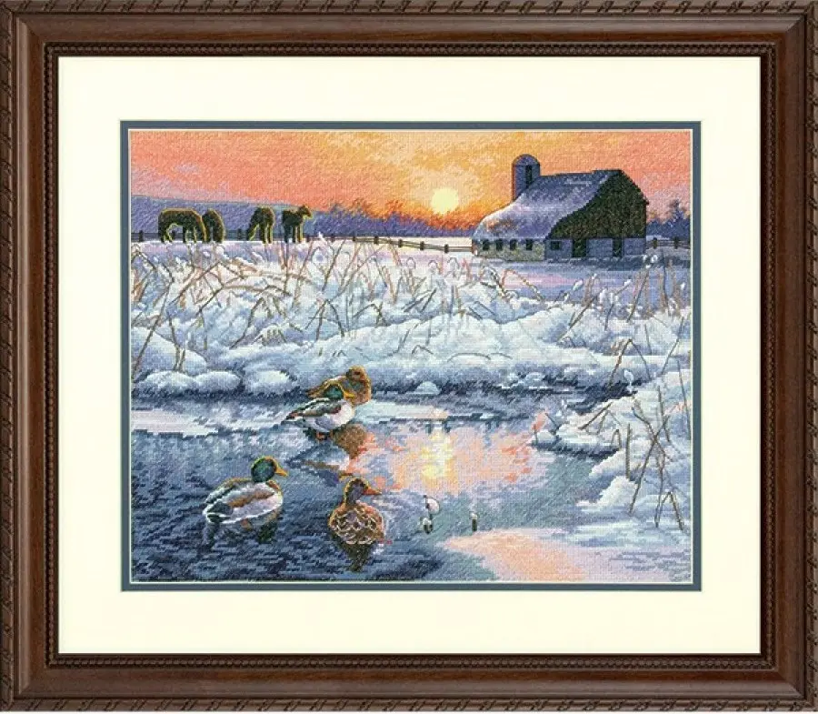 70-35304 Набор для вышивания крестом DIMENSIONS Winter Morning "Зимнее утро". Каталог товарів. Набори