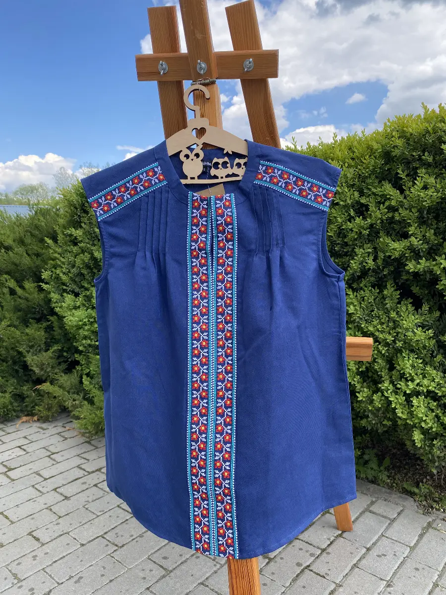 Блузка женская арт.166-17/00 синяя р.XS. Каталог товарів. Вишивання/Шиття. Одяг для вишивання