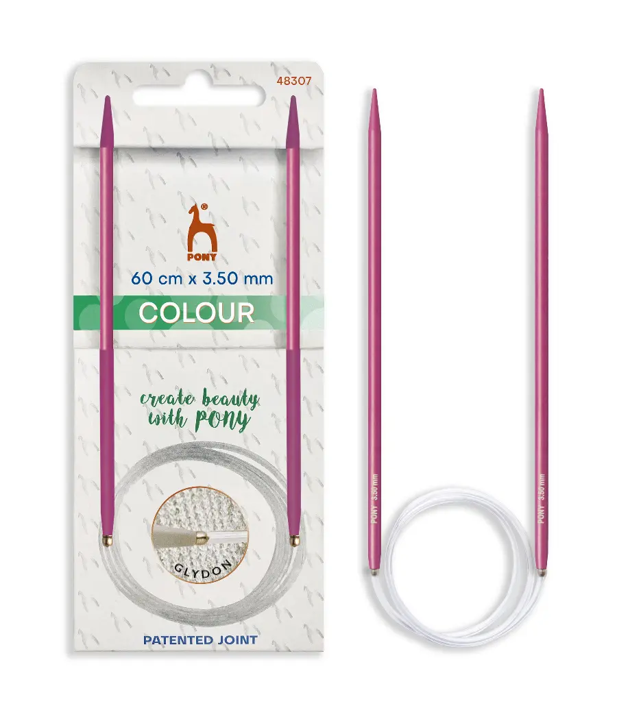 48307 Кольорові кругові спиці для в'язання серії COLOUR 3,5 мм, 60 см PONY. Каталог товарів. Вязання. Спиці