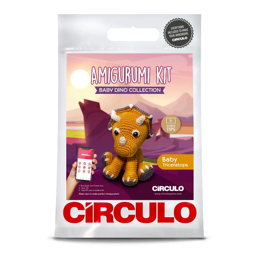 4 AMIGURUMI KIT - DINO Triceratops. Каталог товарів. Набори