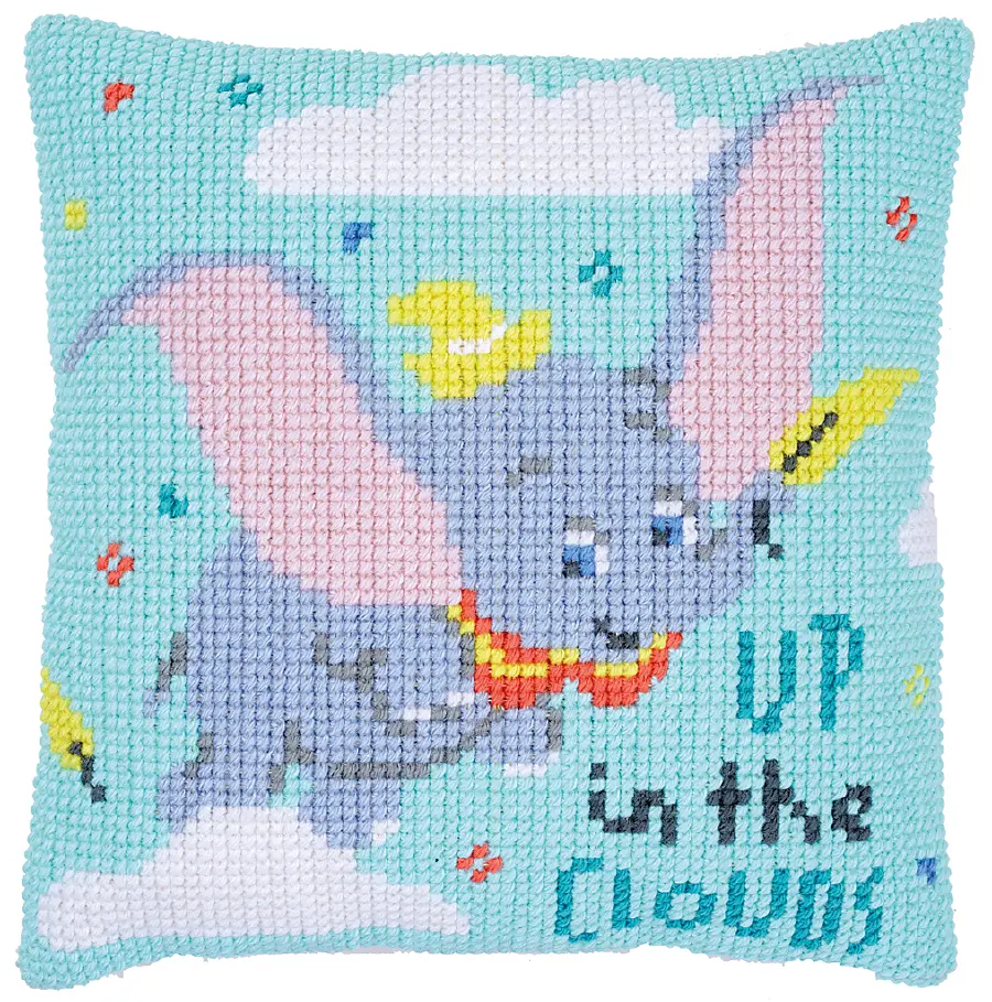PN-0176217 Набор для вышивания крестом (подушка) Vervaco Disney Dumbo up in clouds "Дамбо в облаках". Catalog. Kits