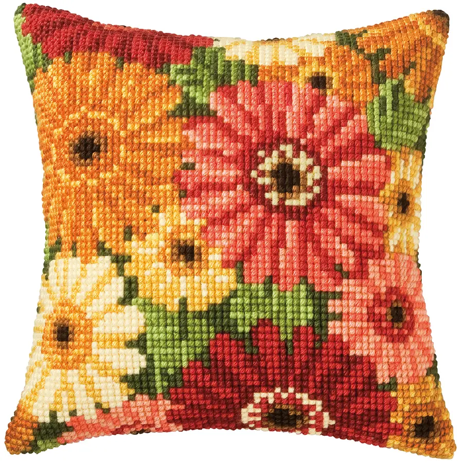 PN-0008796 Набор для вышивания крестом (подушка) Vervaco Summer Flowers "Летние цветы". Catalog. Kits