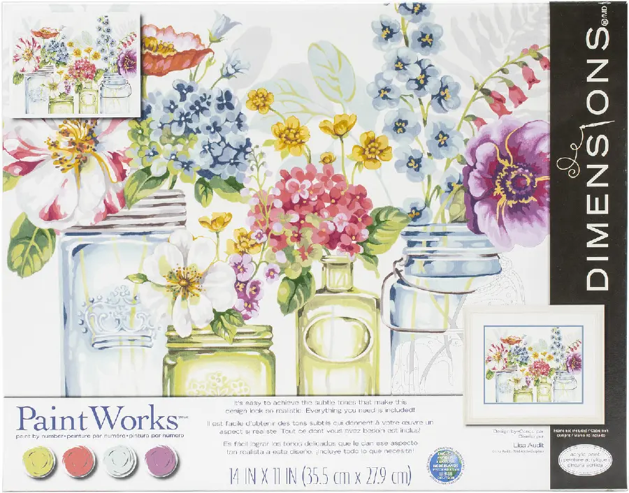 73-91730 Набір для малювання фарбами за номерами Райдужні квіти Dimensions. Catalog. Kits
