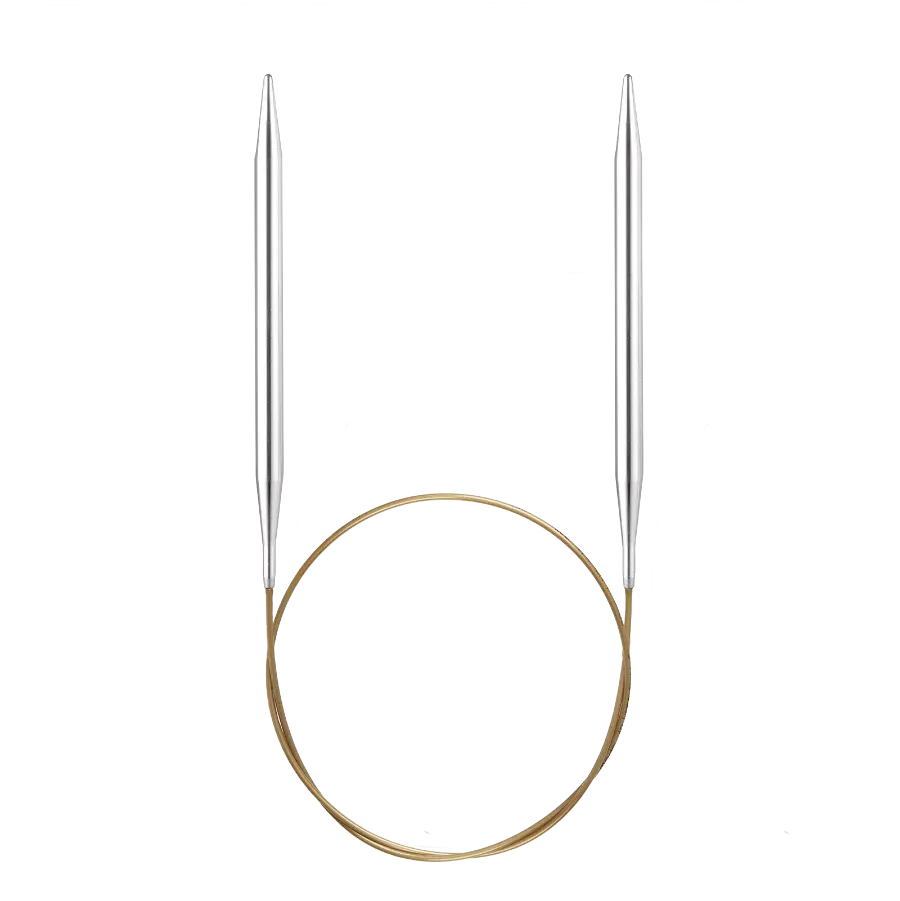 105-7 (100см/9,0мм)  Кругова спиця для в'язання / латунь біла бронза з пластиковим кабелем, Addi. Каталог товарів. Вязання. Спиці