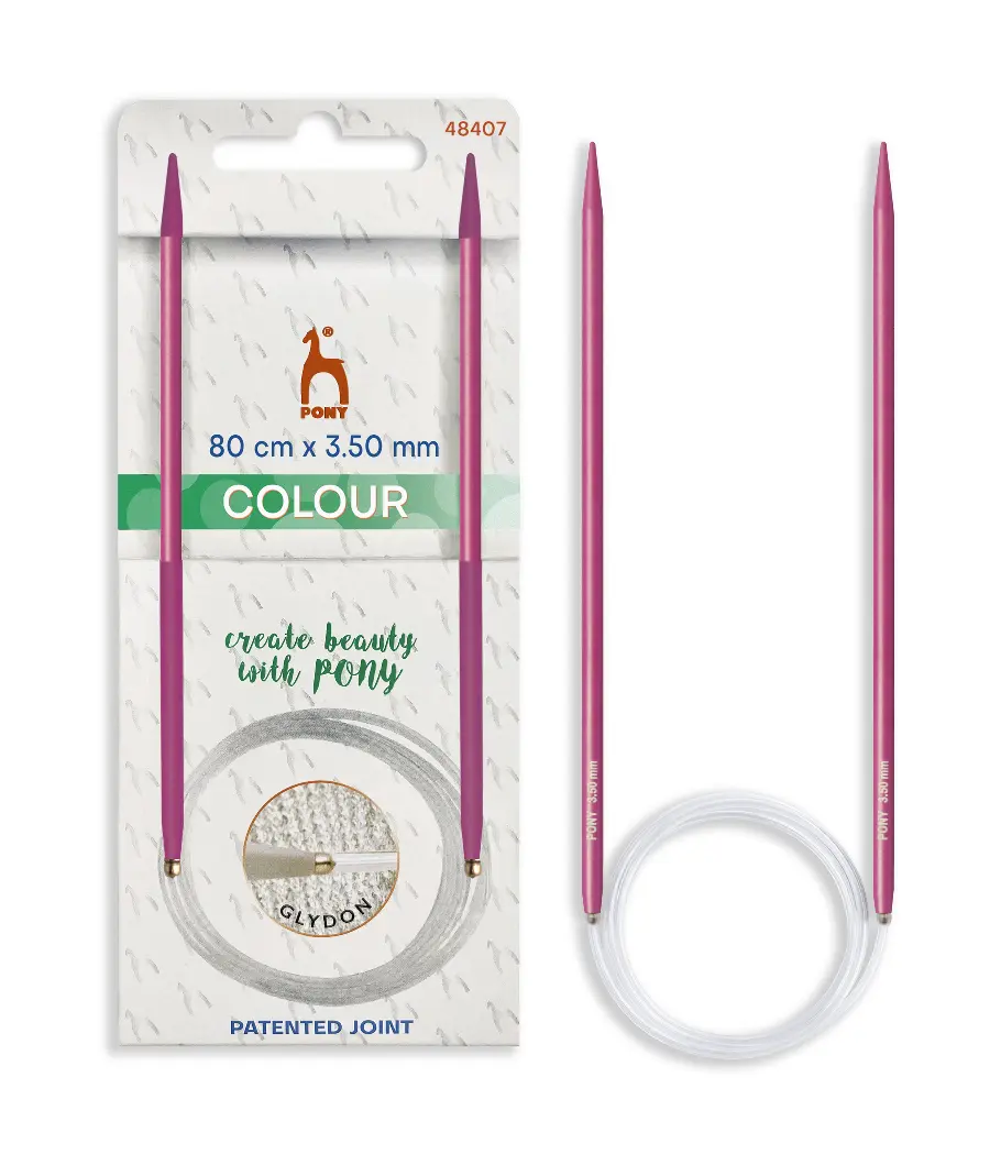 48407 Кольорові кругові спиці для в'язання серії COLOUR 3,5 мм, 80 см PONY. Каталог товарів. Вязання. Спиці