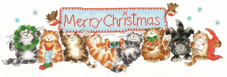 XMS30 Набор для вышивания крестом Merry Catmas "Веселые кошки" Bothy Threads. Каталог товарів. Набори