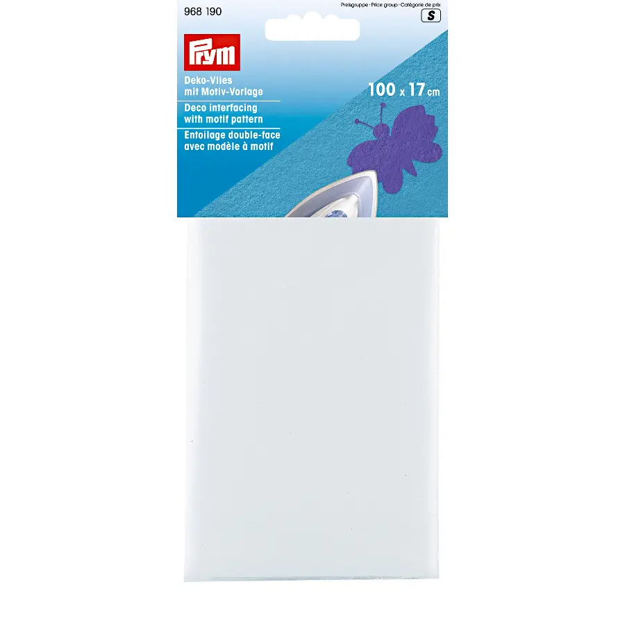 968190 Флизелин для выполнения аппликаций с мотивами 100х17см (белый) 1 шт Prym. Каталог товарів. Вишивання/Шиття. Фурнітура Prym