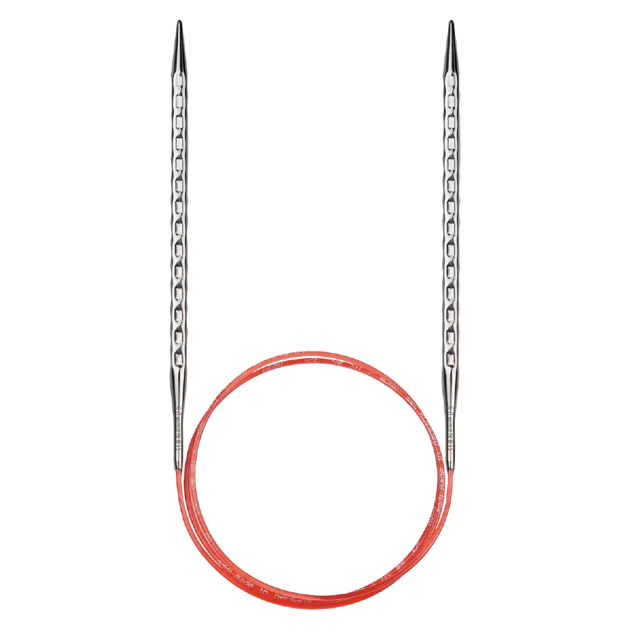 717-7 (40см/5,5мм) Кругова спиця квадратної форми/ латунь біла бронза з пластиковим кабелем, Addi. Каталог товарів. Вязання. Спиці