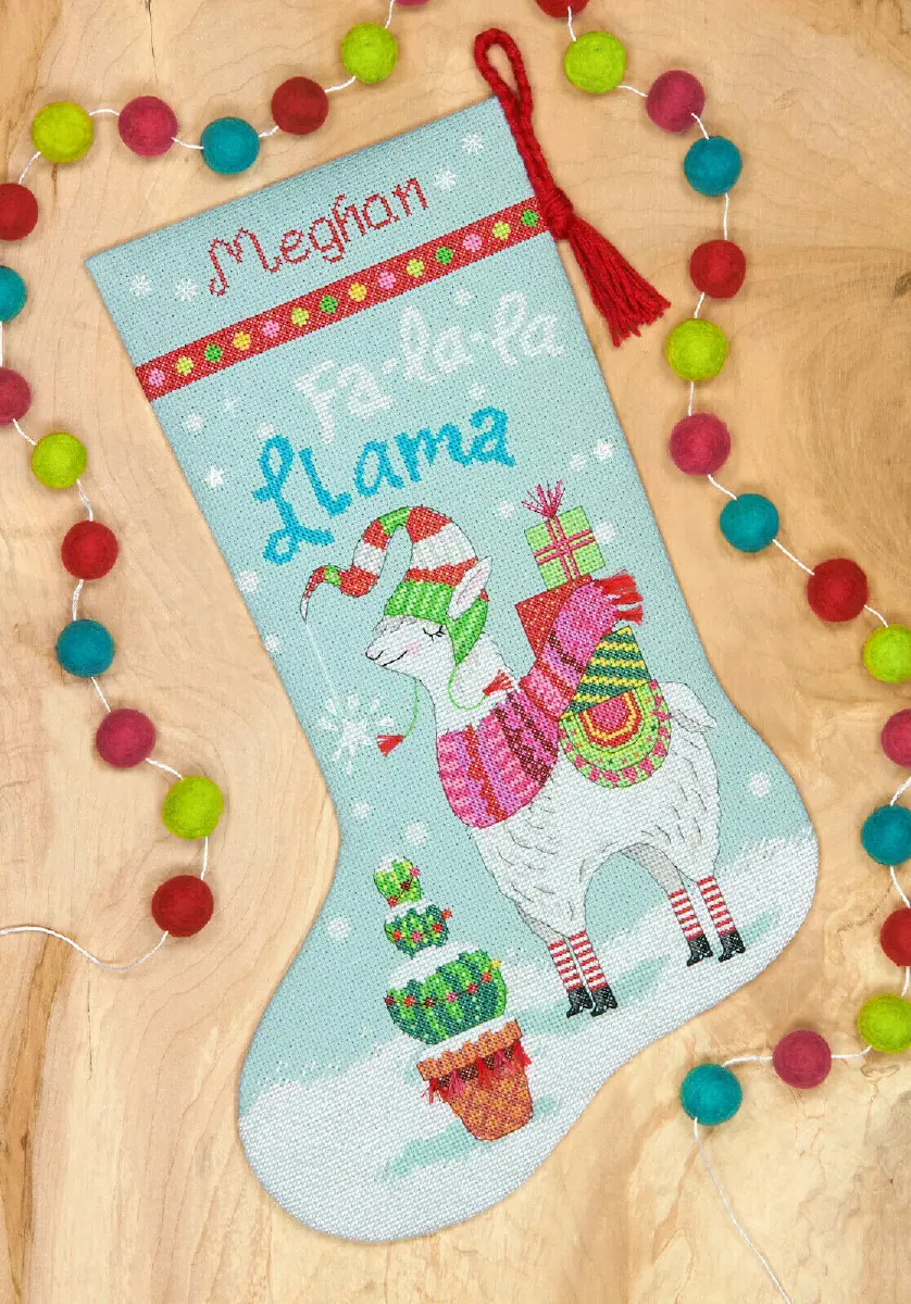 70-08977 Набор для вышивания крестом DIMENSIONS Llama stocking "Лама. Чулок". Каталог товарів. Набори