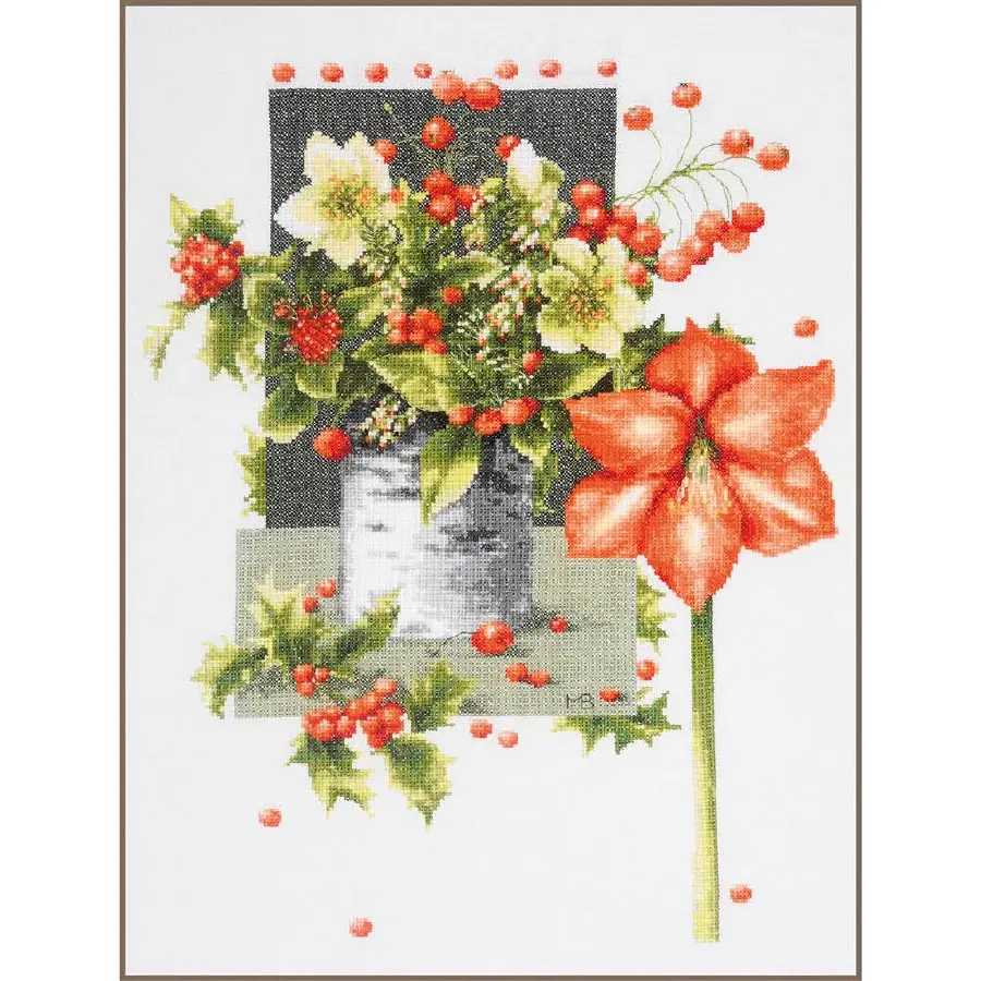 PN-0198291 Набір для вишивання хрестом 39х51см,27аи.LanArte HOLLY JOLLY AMARYLLIS ВЕСЕЛИЙ АМАРІЛІС. Catalog. Kits