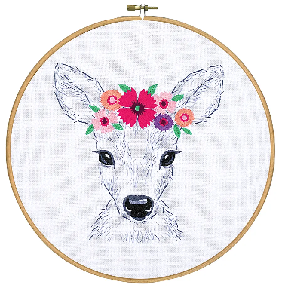PN-0170263 Набор для вышивания Deer with flowers Олень с цветами Vervaco. Каталог товарів. Набори