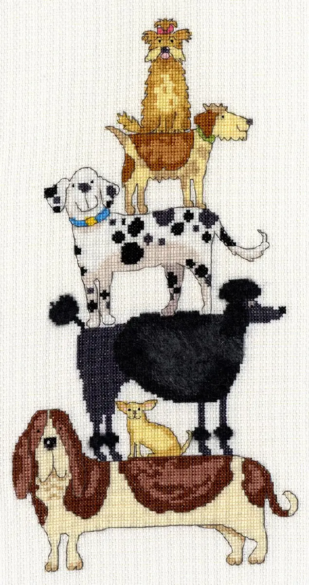 XKM2 Набор для вышивания крестом Dog Stack " Стек Собаки" Bothy Threads. Каталог товарів. Набори