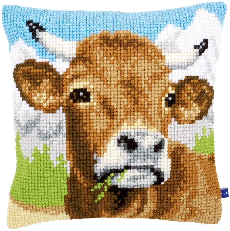 PN-0148000 Набор для вышивания крестом (подушка) Vervaco Cow "Корова". Catalog. Kits
