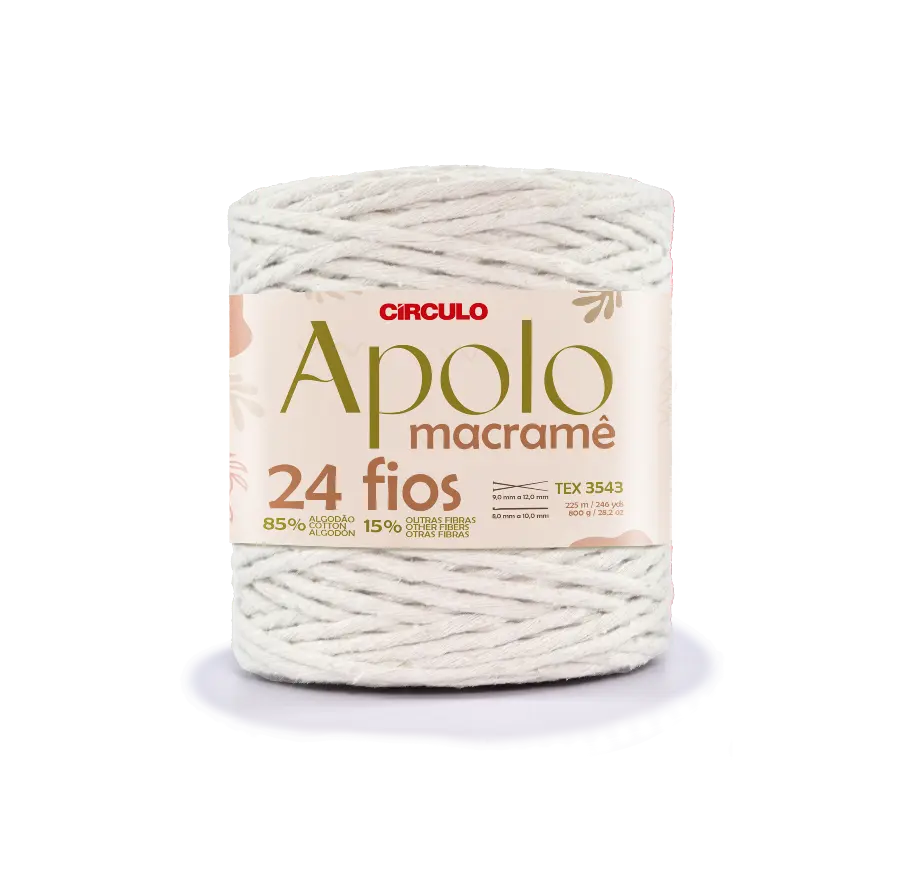 8001 APOLO MACRAME (85%% бавовна, 15%% інші волокна, 800г, 225 м 1 шт). Каталог товарів. Вязання. Пряжа Circulo