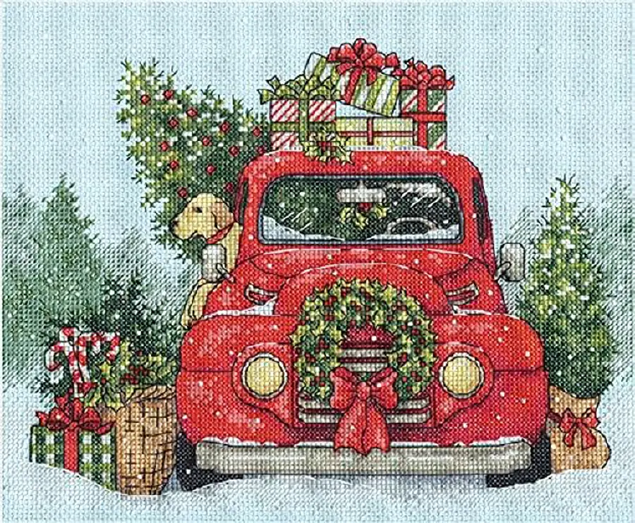 70-08992 Набір для вишивання хрестом Festive Ride • Святкова поїздка » DIMENSIONS. Каталог товарів. Набори