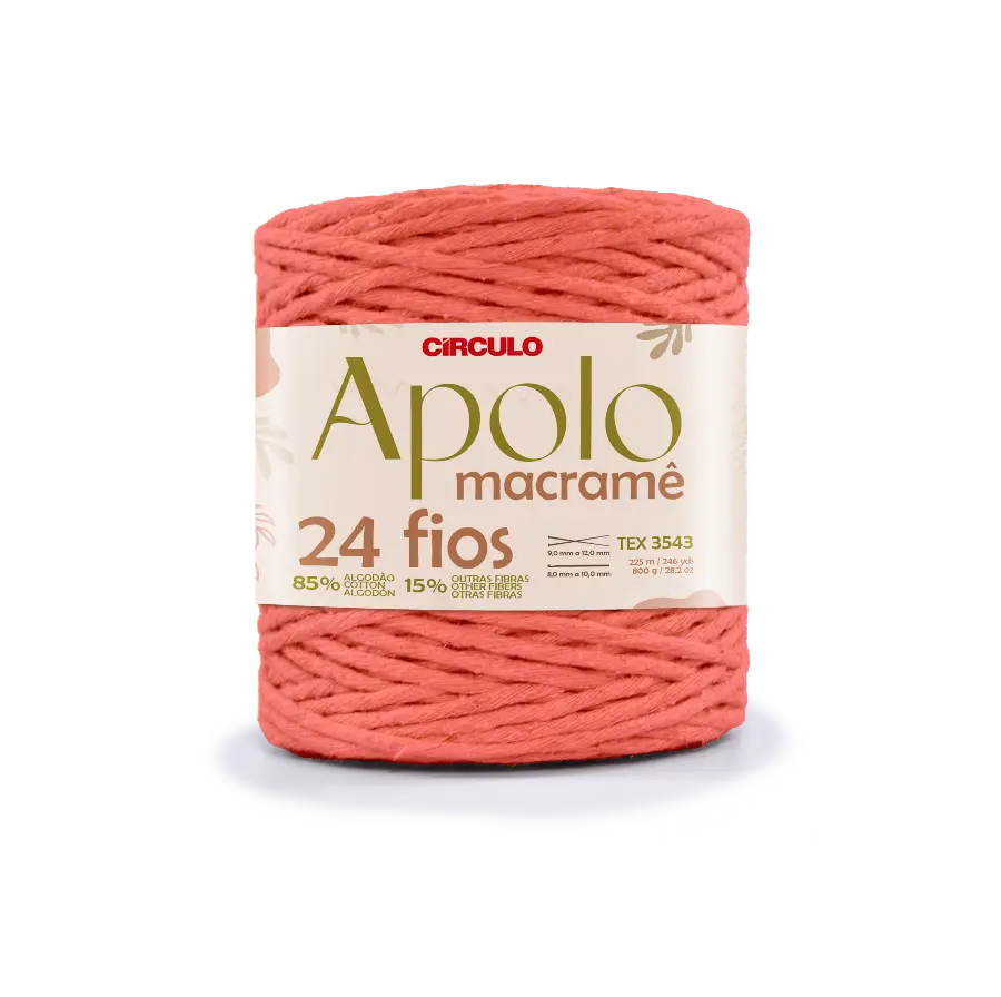 3396 APOLO MACRAME (85%% бавовна, 15%% інші волокна, 800г, 225 м 1 шт). Каталог товарів. Вязання. Пряжа Circulo