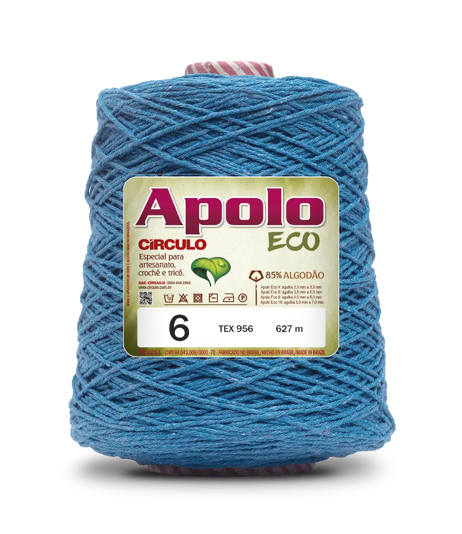 2194 APOLO ECO 6 пряжа (85%% бавовна, 15%% волокна, 600гр, 627м 1шт). Каталог товарів. Вязання. Пряжа Circulo