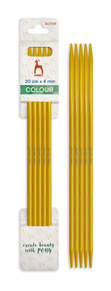 40709 Набір кольорових панчішних спиць, серії Colour, діаметром 4,0 мм, довжиною 20 см, алюмінй PONY. Catalog. Knitting. Needles
