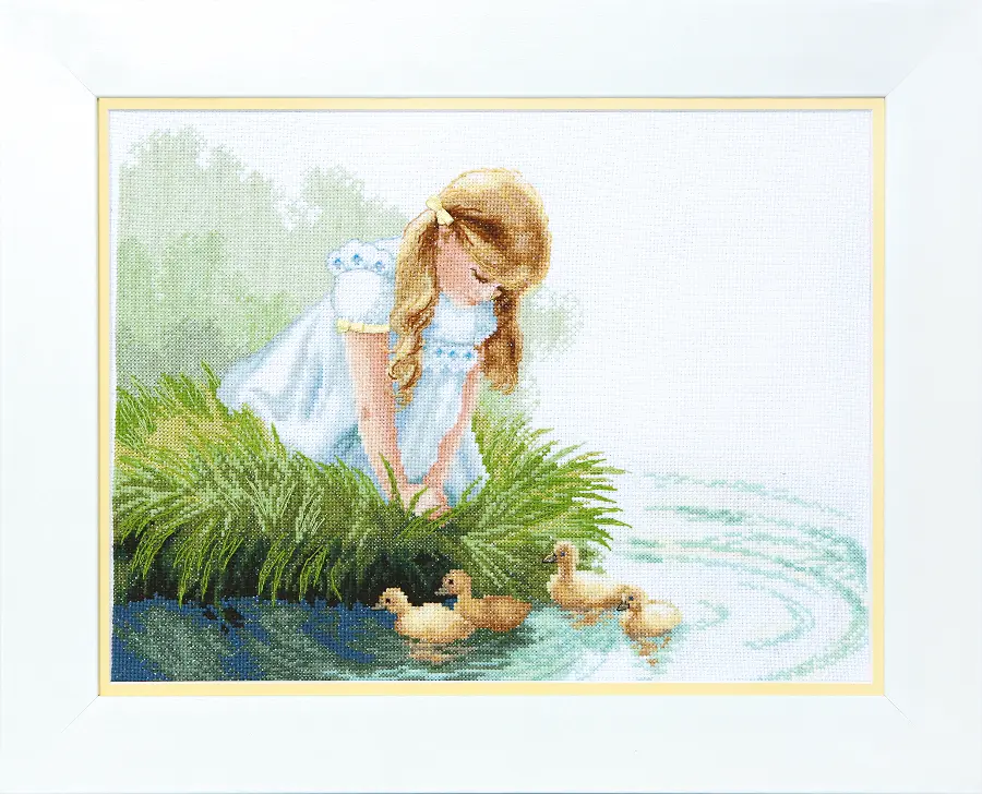 ВТ-091 Набор для вышивания крестом Crystal Art "Девочка с утятами". Catalog. Kits