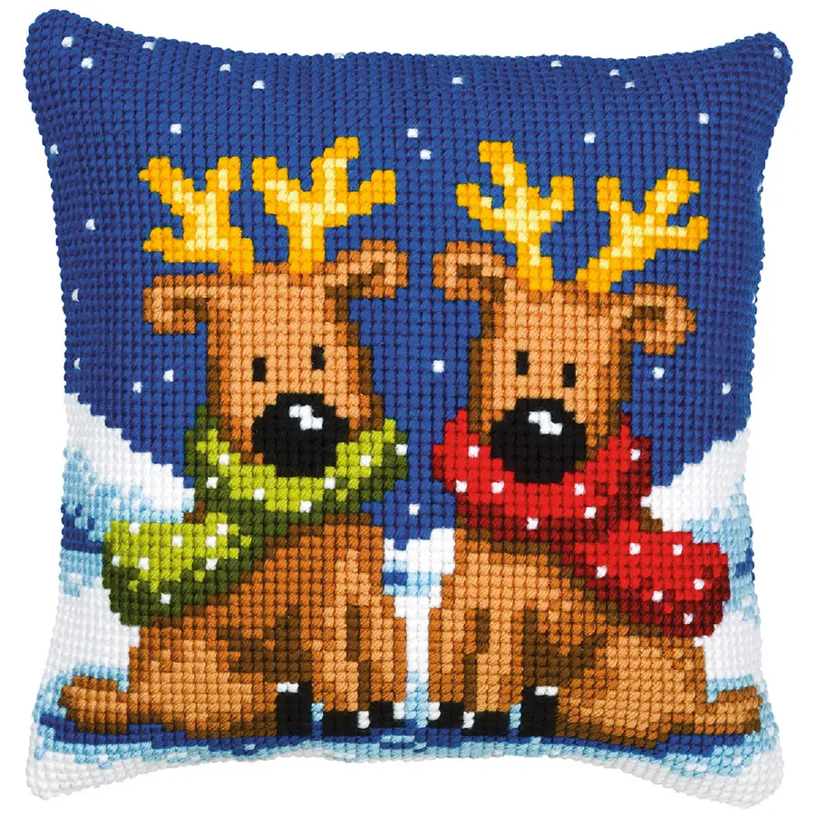 PN-0008726 Набор для вышивания крестом (подушка) Vervaco Reindeer Twins "Олени". Catalog. Kits