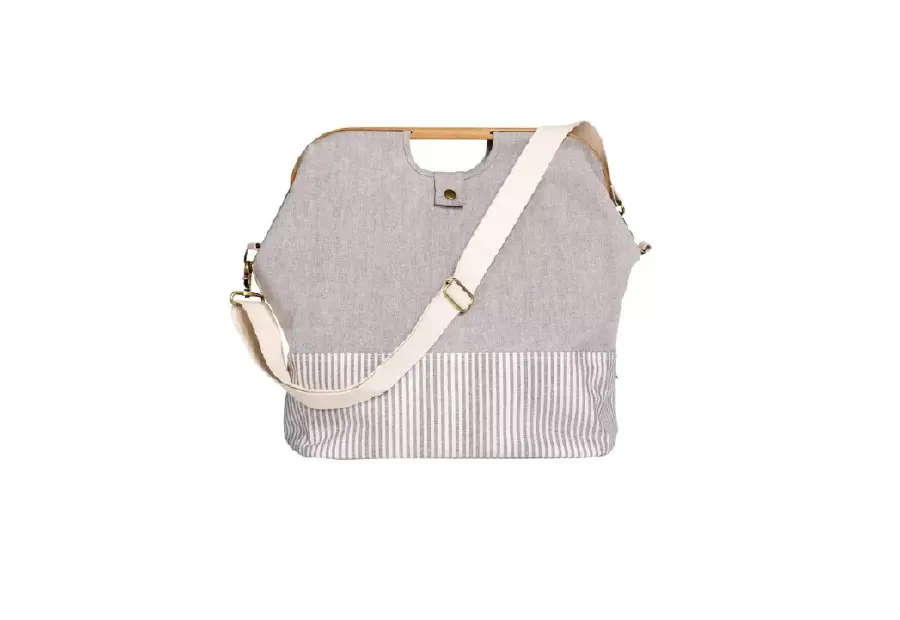 612560 Сумка Store & Travel (40,5х25х45), тканина/бамбук, серая Prym. Каталог товарів. Вишивання/Шиття. Фурнітура Prym