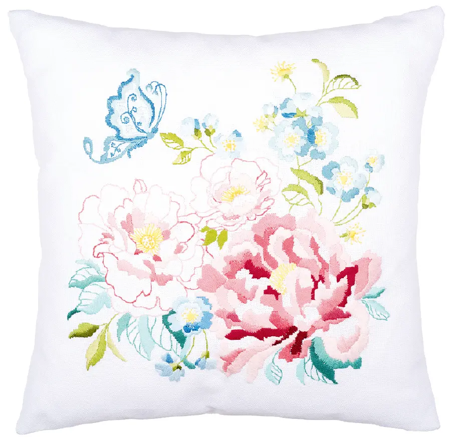 PN-0150068 Набор для вышивания гладью (подушка) Vervaco Flower bouquet II "Букет цветов II". Catalog. Kits