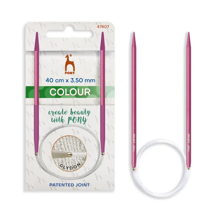 48507 Кольорові кругові спиці для в'язання серії COLOUR 3,50 мм, 100 см PONY. Catalog. Knitting. Needles