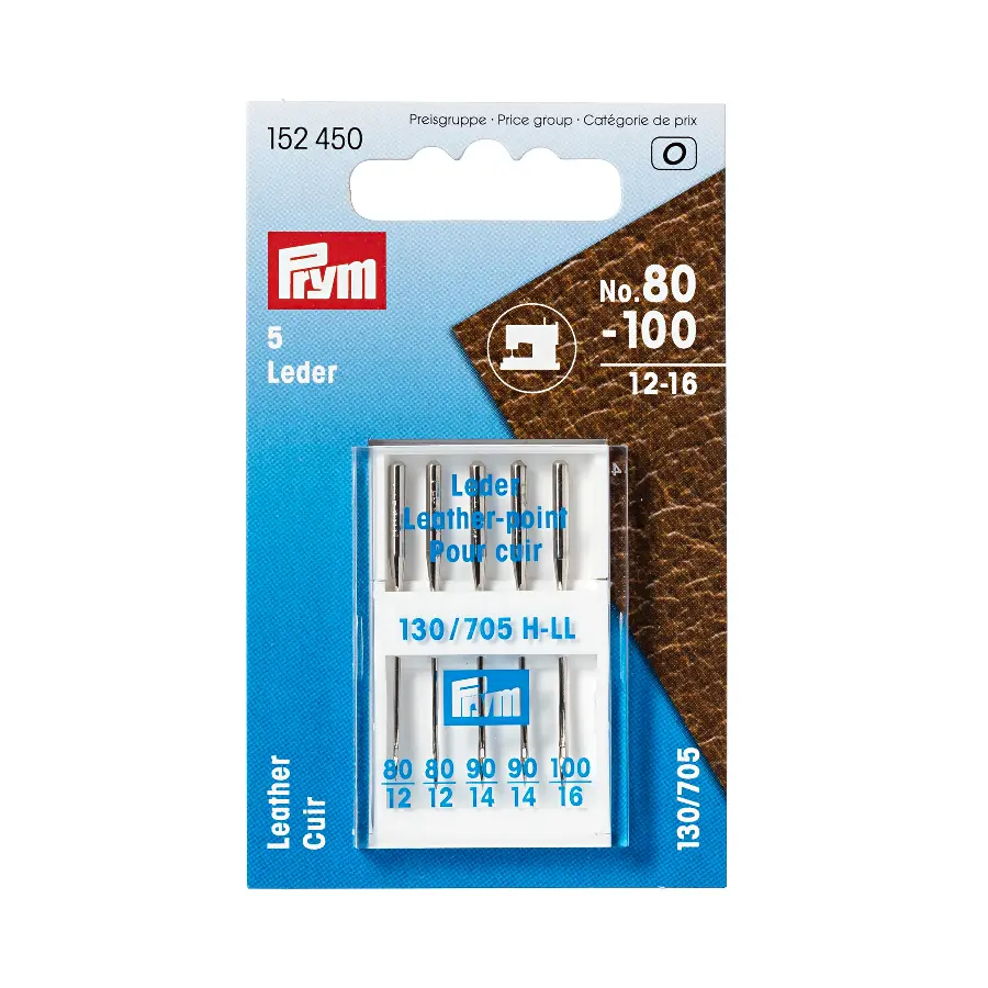 152450 Иглы для швейных машин "Кожа" 130/705 (80-100), Prym. Каталог товарів. Вишивання/Шиття. Голки