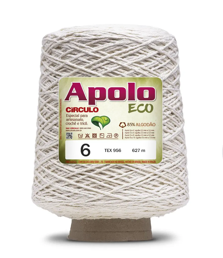 20 APOLO ECO 6 (85%% бавовна, 15%% волокна, 600гр, 627м 1шт). Каталог товарів. Вязання. Пряжа Circulo