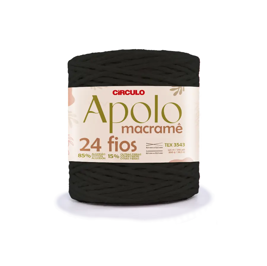 8990 APOLO MACRAME (85%% бавовна, 15%% інші волокна, 800г, 225 м 1 шт). Каталог товарів. Вязання. Пряжа Circulo