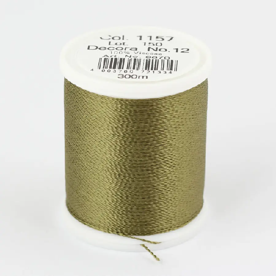 1157/9870 DECORA №12 100%% вискозная нить с объемным кручением, 300 м. Каталог товарів. Вишивання/Шиття. Продукція Madeira. Нитки