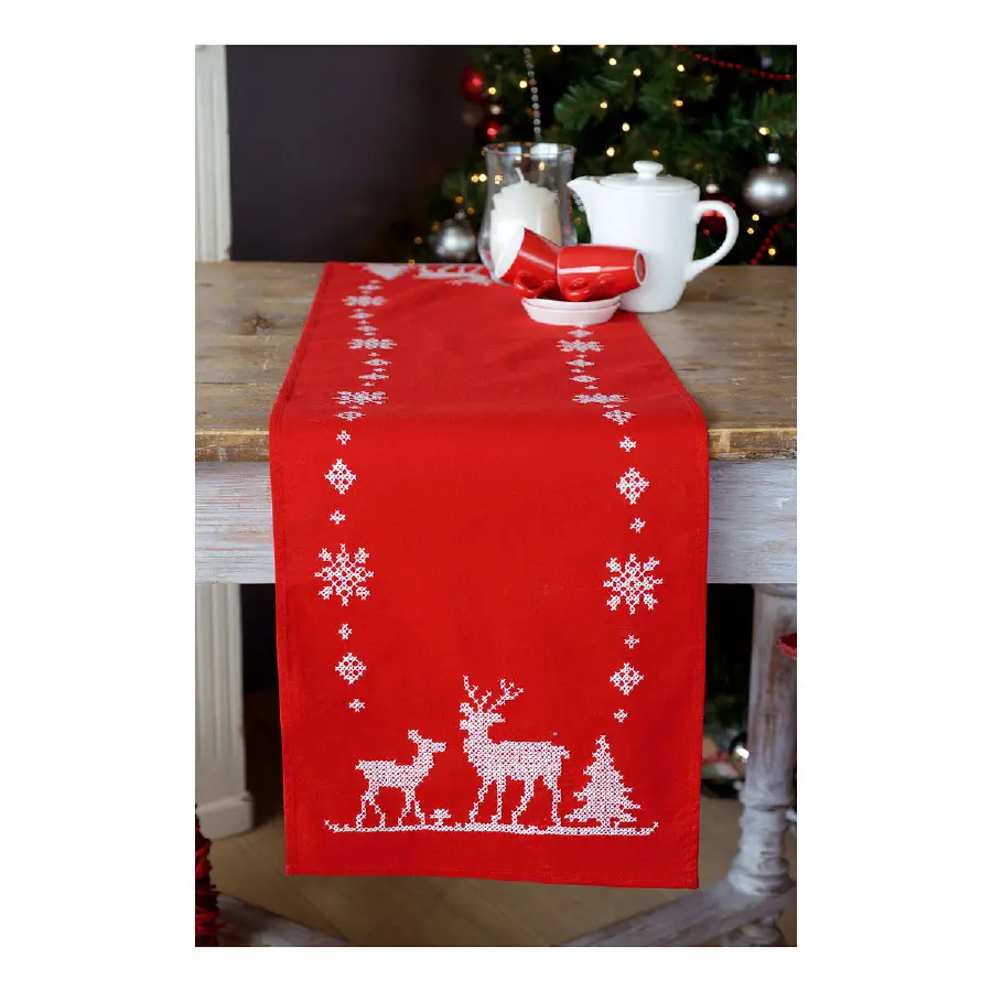 PN-0147225 Набор для вышивания крестом (дорожка на стол) Vervaco Christmas deers "Рождественские олени". Catalog. Kits